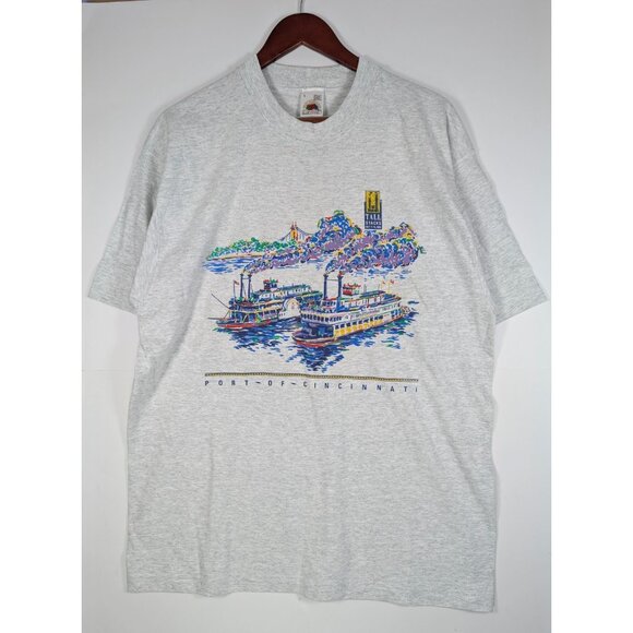 Vintage Tall Stacks 1995 Cincinnati Shirt Large VTG 90s Graphic River Boats USA - Picture 1 of 4
